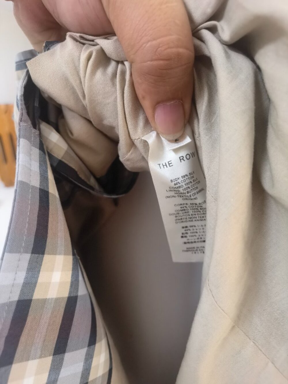 THE ROW tavishina checked silk and cotton-blend poplin coat - Picture 13 of 13